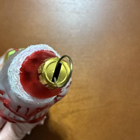 Santa Claus Retro Christmas Ornament Hand Painted Blown Glass Teddy Bear Gift - Picture 3 of 7